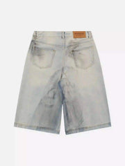 High Street Yellow Mud Dyed Denim Shorts