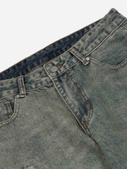 Hip Hop Retro Patch Denim Jeans