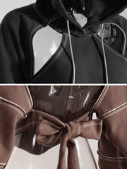 Hollowed Back Tie-Bow Hoodie