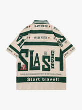 Contrast Color Slash Polo Shirt