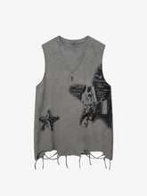 Vintage Necklace Star Print Hip-Hop Tank Top