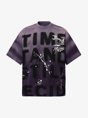 Ink Splash Letter Print T-Shirt