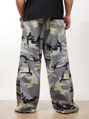 Street Retro Camouflage Baggy Jeans