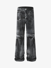 Street Batik Deconstructed Split Jeans