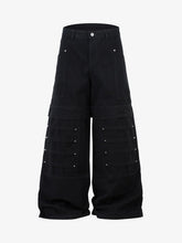 Deconstructed Split Rivet Cargo Jeans
