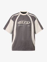 Deconstructed Contrast Color Stitching Printed T-shirt