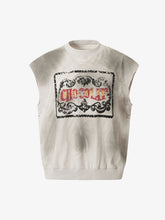 Vintage Washed Graphic Distressed Vest