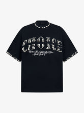 Elegant Pearl-Embellished Oversized T-Shirt