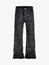 Retro Hand-Brushed Glitter Flare Jeans