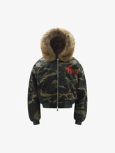 Embroidered Detachable Fur Hooded Jacket