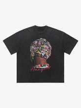Street Washed Portrait Print T-shirt