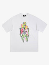 Hand-painted Skull Print T-shirt