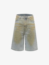 Street Wash Spray Paint Denim Jorts