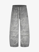 Retro Dirty-Dyed Paratrooper Barrel Pants