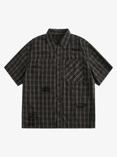 Distressed Plaid Short-Sleeve Shirt