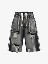 Distressed Cargo Denim Shorts - 2378