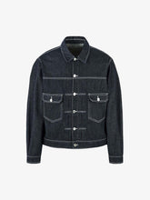 Retro Heavy Washed Contrast Color Denim Jacket