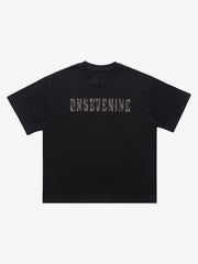 Camouflage Letter Short Sleeve T-Shirt