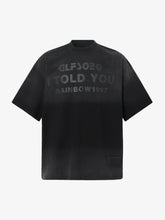 Distressed Gradient Lettering Print T-shirt