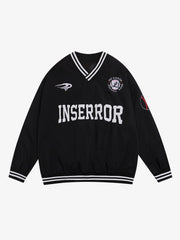 Street V-Neck Baseball-Inspired Sweatshirt