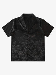 Leaves Pattern Black Vintage Shirts