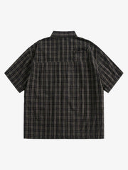 Distressed Plaid Short-Sleeve Shirt