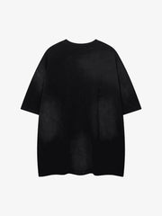 Washed Embroidered Street Rap T-Shirt