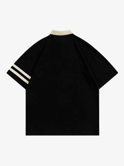 Letter Embroidered Polo Shirt