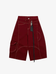 Denim Welt-Embellished Cargo Jorts