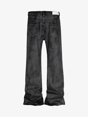 Retro Hand-Brushed Glitter Flare Jeans