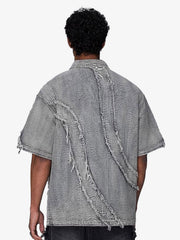Washed Raw Edge Denim Shirt