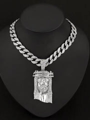 Diamond Jesus Cuban Necklace