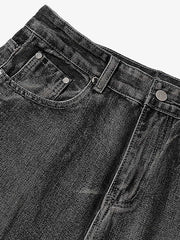 Wasteland Style Washed Distressed Pleated Flare Jeans