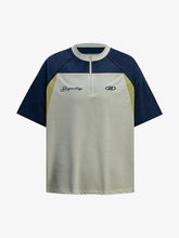 Quick-Dry Contrast Color Quarter Zip Up T-shirt