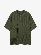 Openwork Knit Short-Sleeve Sweater