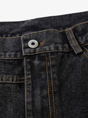 Washed Distressed Deconstructed Split Jeans