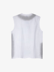 Spray- Painted Letter Print Necklace Vest