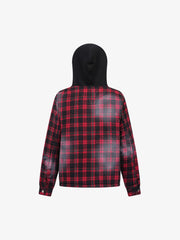 Dark Plaid Hooded Quilted Jacket