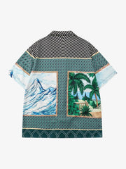 Mountain Coconut Printed Hip-Hop Short Set