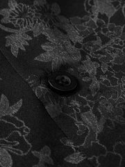 Leaves Pattern Black Vintage Shirts