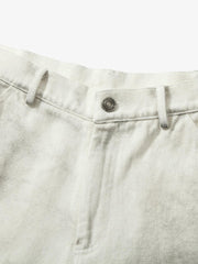 Washed Tie-Dyed White Work Pants