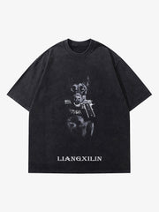Retro Washed Distressed Doberman Pinscher T-shirt