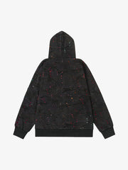 Washed Distressed Zipper Hooded Jacket