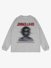 Blurred Silhouette Print Long Sleeve Shirt