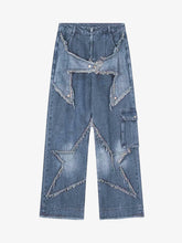 Patch Embroidered Straight-leg Jeans