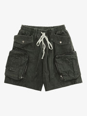 Heavy Tie Dye Multi Pockets Washed Shorts