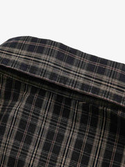 Distressed Plaid Short-Sleeve Shirt
