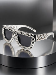 Street Square Frame Chain Sunglasses