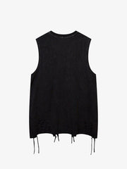 Raw Edge Butterfly Print Vest