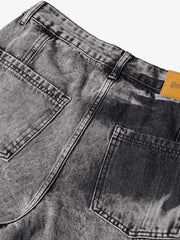 High Street Washed Distressed Work Jeans